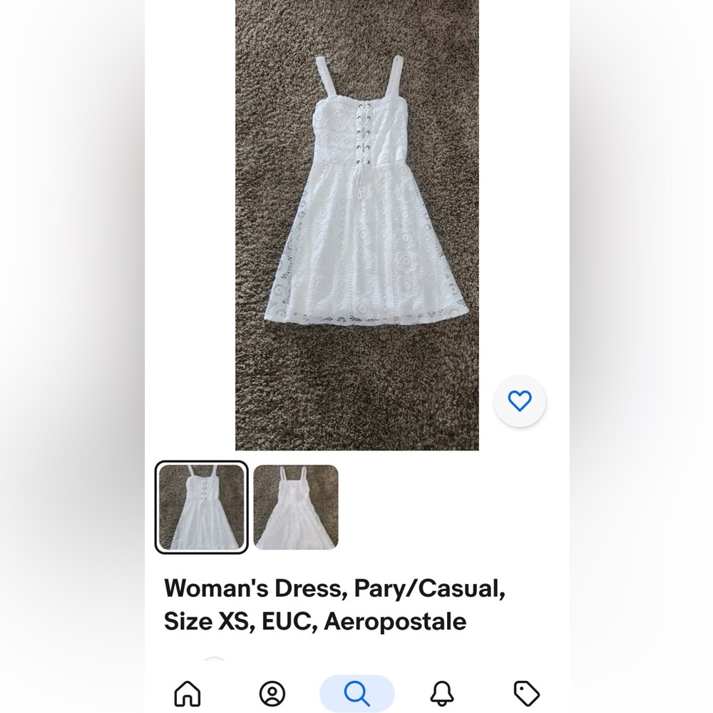 Aeropostale size XS white dress.